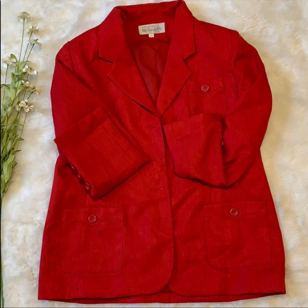 Via condotti red vintage blazer size 12